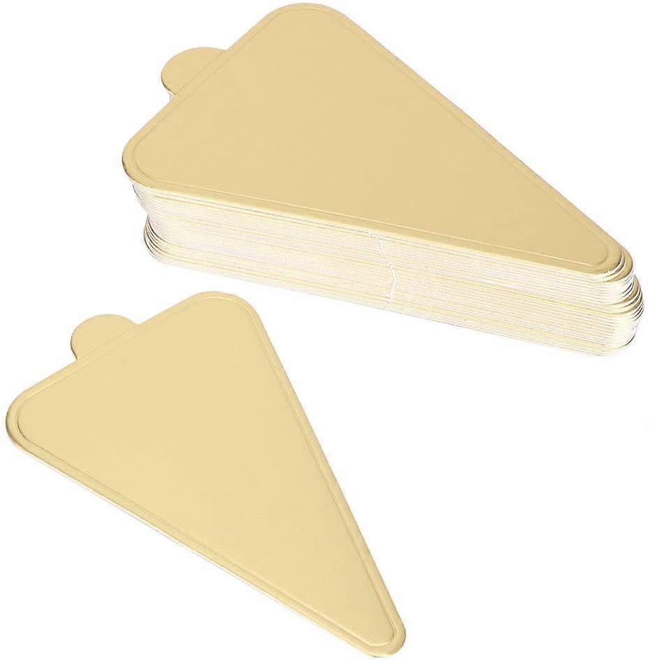 300Pcs Mini Golden Mousse Cake Boards  Paper Plates Dessert Board Triangular Cupcake