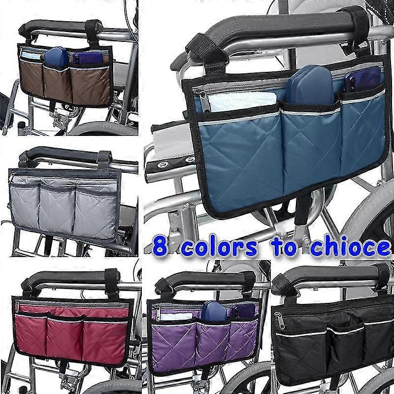 1pc Walker Electric Scooter Wheelchair Armrest Side Storage Bag Seat Armrest Storage Bag