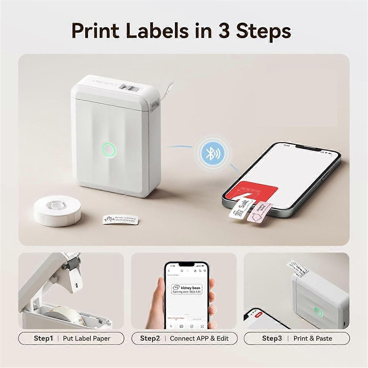 Label Maker Machine with Tape,Mini Portable Bluetooth Thermal Printer, Sticker Maker Label Maker for Home Office School
