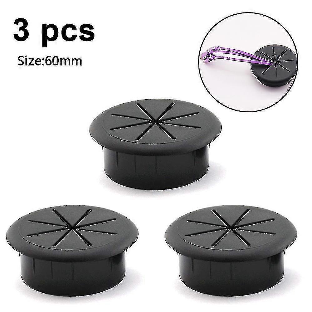 3pcs Desk Cord Grommets Wire Cable Cord Hole Cover For Office Pc Desk