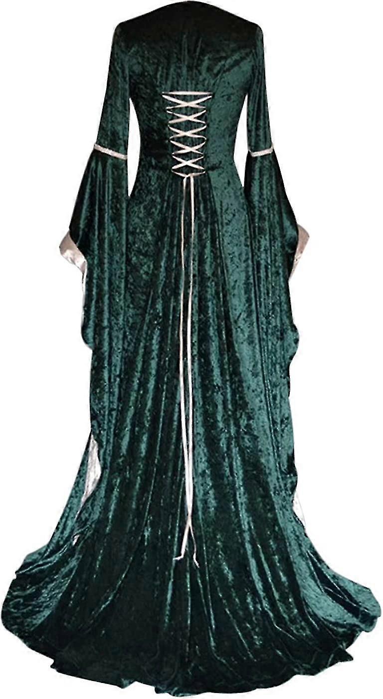 Middle Ages Victorian Medieval Dresses Medieval Dress Black Dark Green