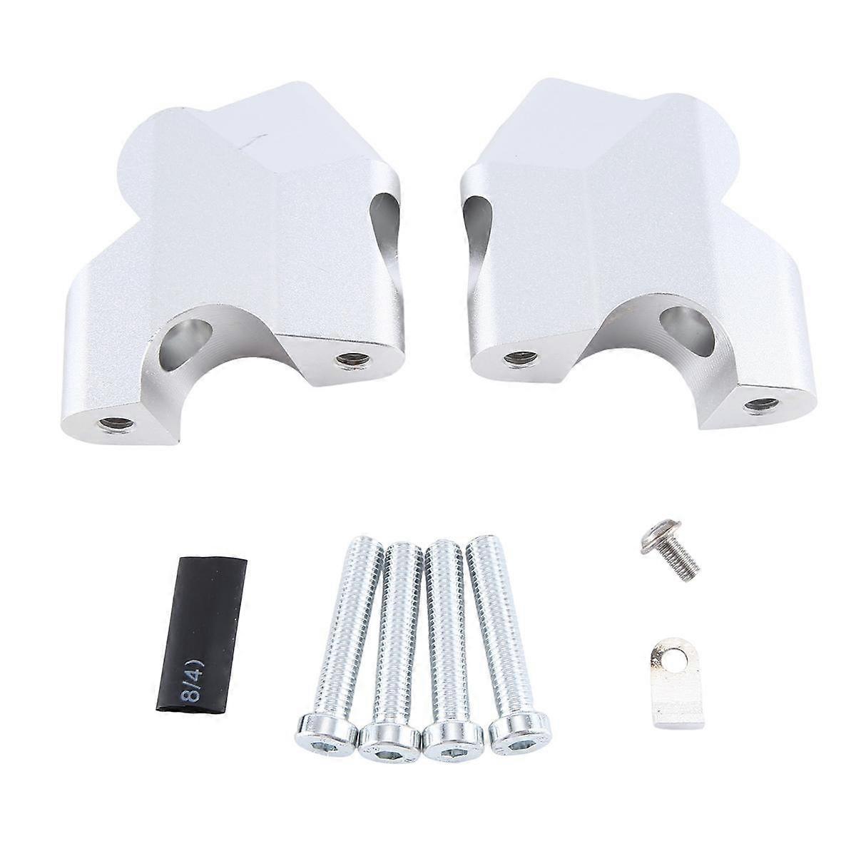 Motorcycle Handlebar Riser Drag Handle Bar Clamp Extend Adapter for Desert X DesertX 2022 2023-(Sil