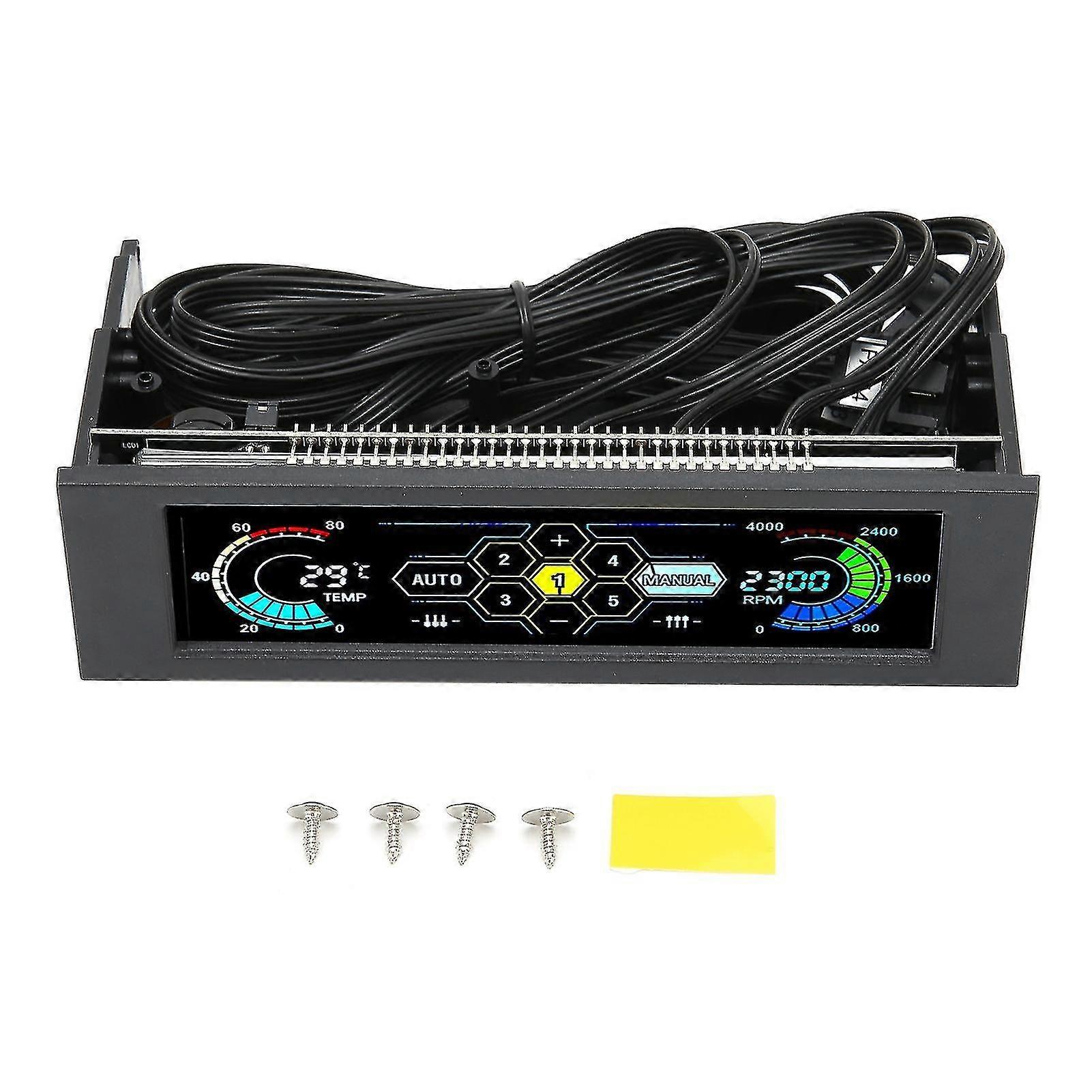 Computer temp monitor pvc lens panel display 5 sets fan temperature controller for pc