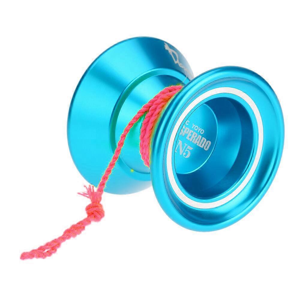 Professional Magic Yoyo N5 Desperado Aluminum Alloy Metal Yoyo 8 Ball KK Bearing with Spinning String for Kids Blue