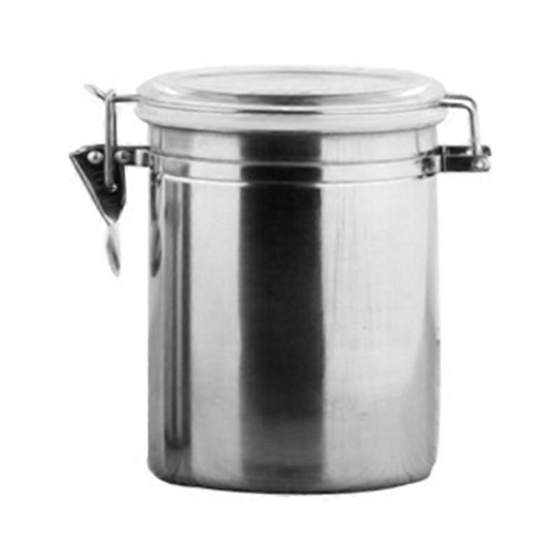 Stainless Steel Airtight Tank with Clear Lid Multipurpose Coffee Bean Cookie Tea Food Storage Container 7.5cm