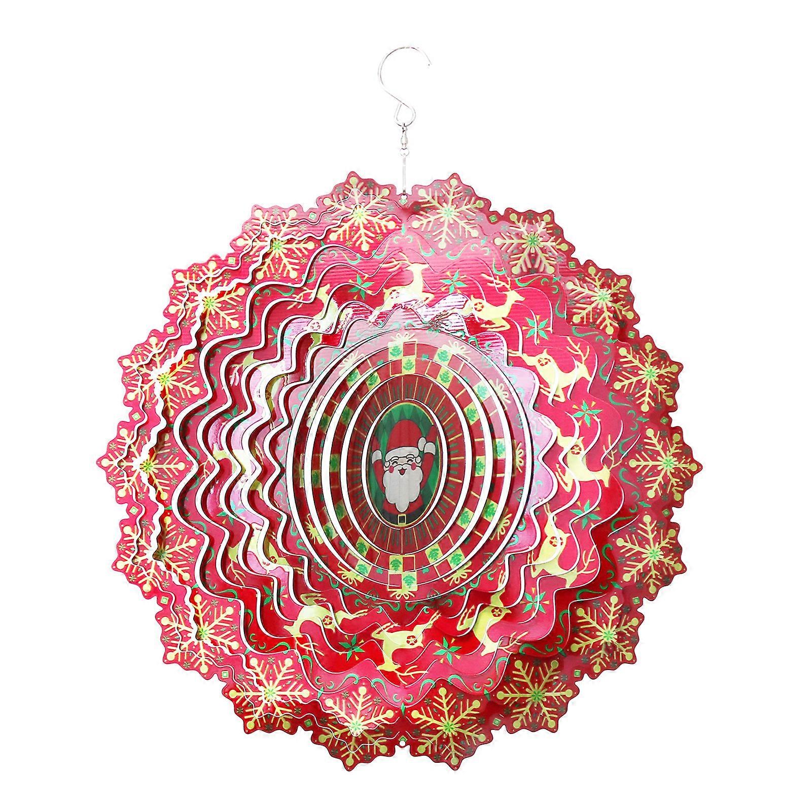 Creative Santa Claus Wind Spinner 3D Stainless Steel Wind Chime
