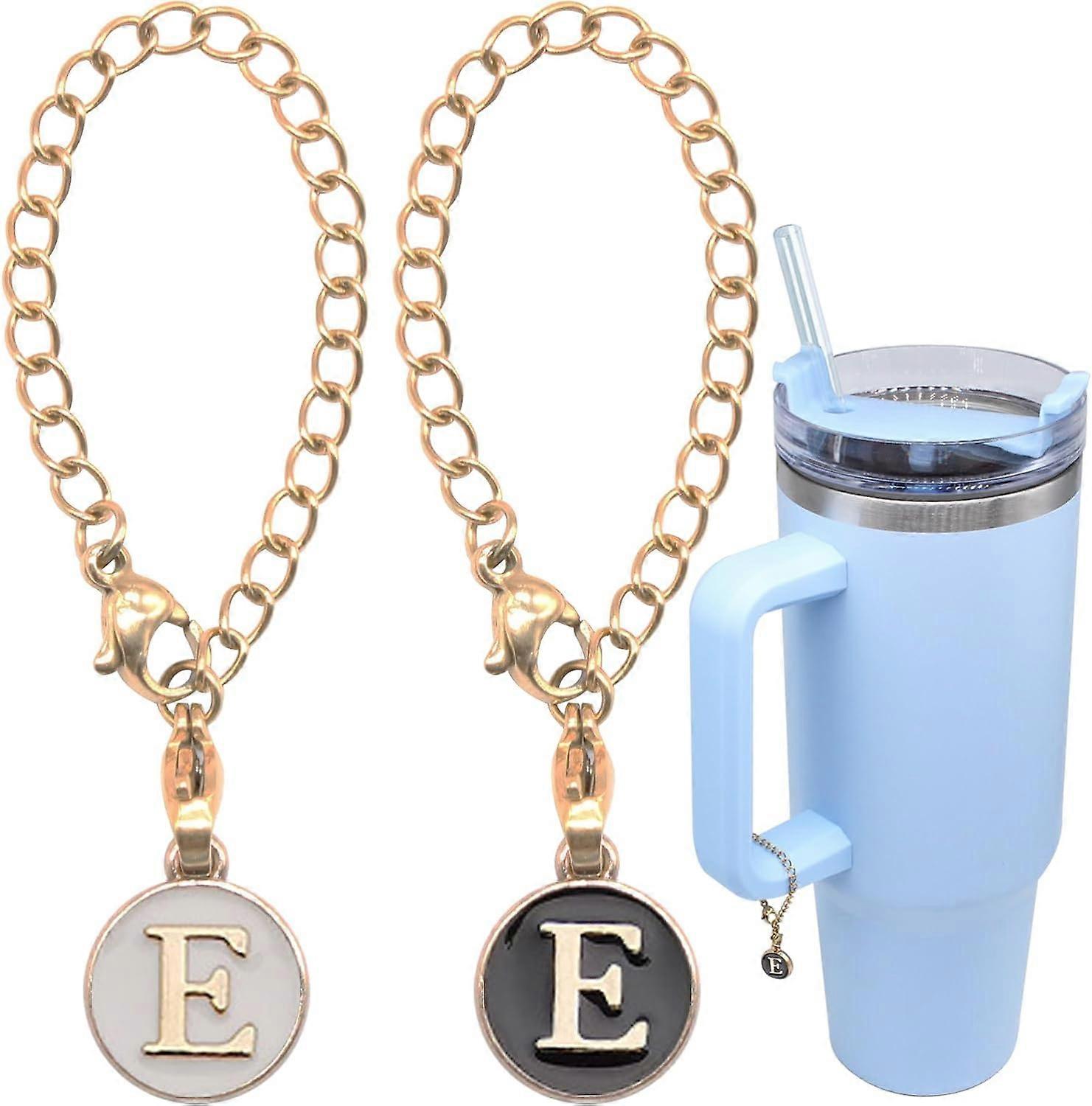 Písmeno přívěsek doplňky pro Stanley Cup, 2PCS ID počáteční písmeno přívěsek Personalizované pro Stanley Tumbler Cup identifikační rukojeť písmeno přívěsky