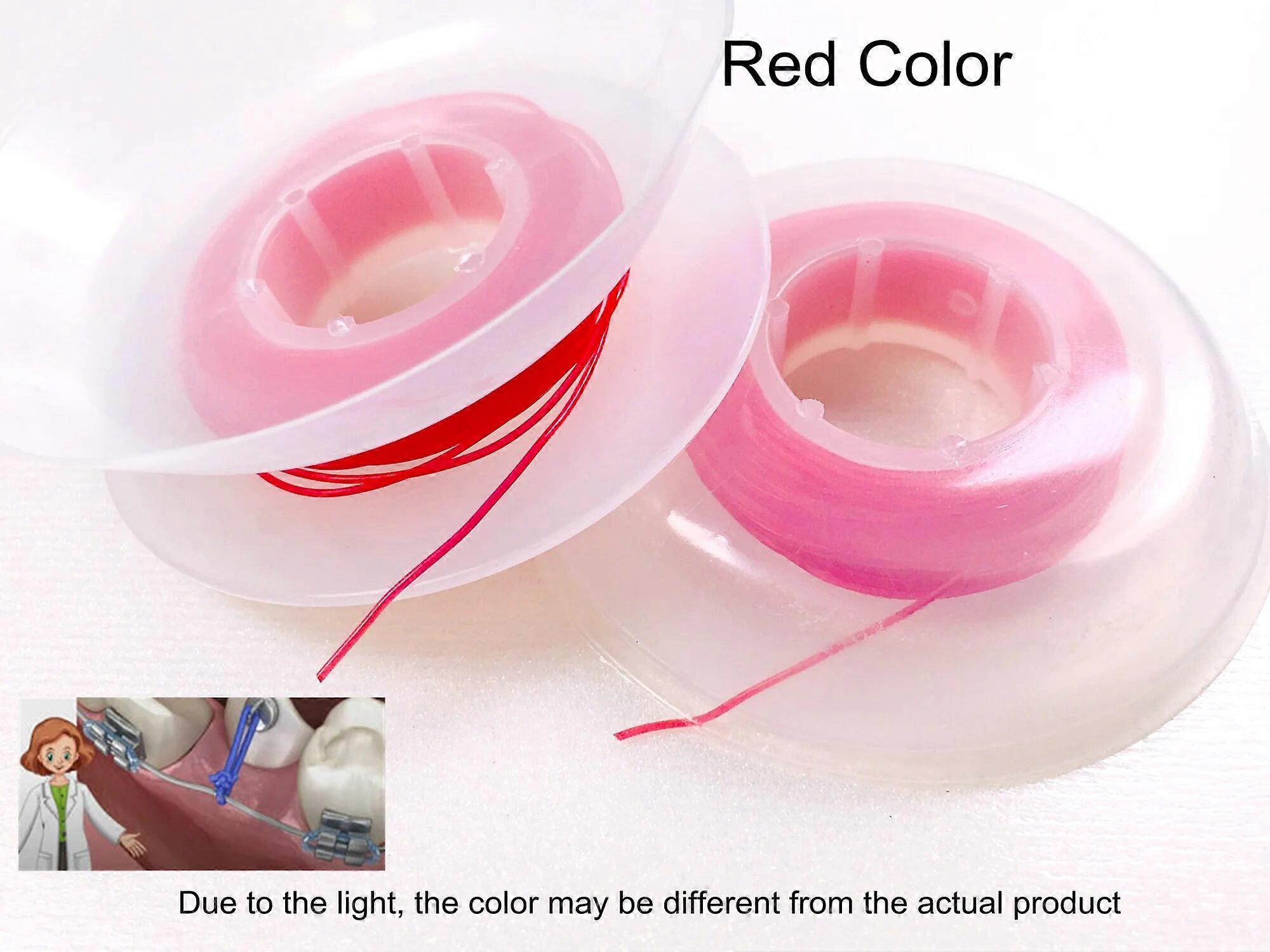 Dental Orthodontic Elastic Power Solid Thread 15FT/Roll Red Color