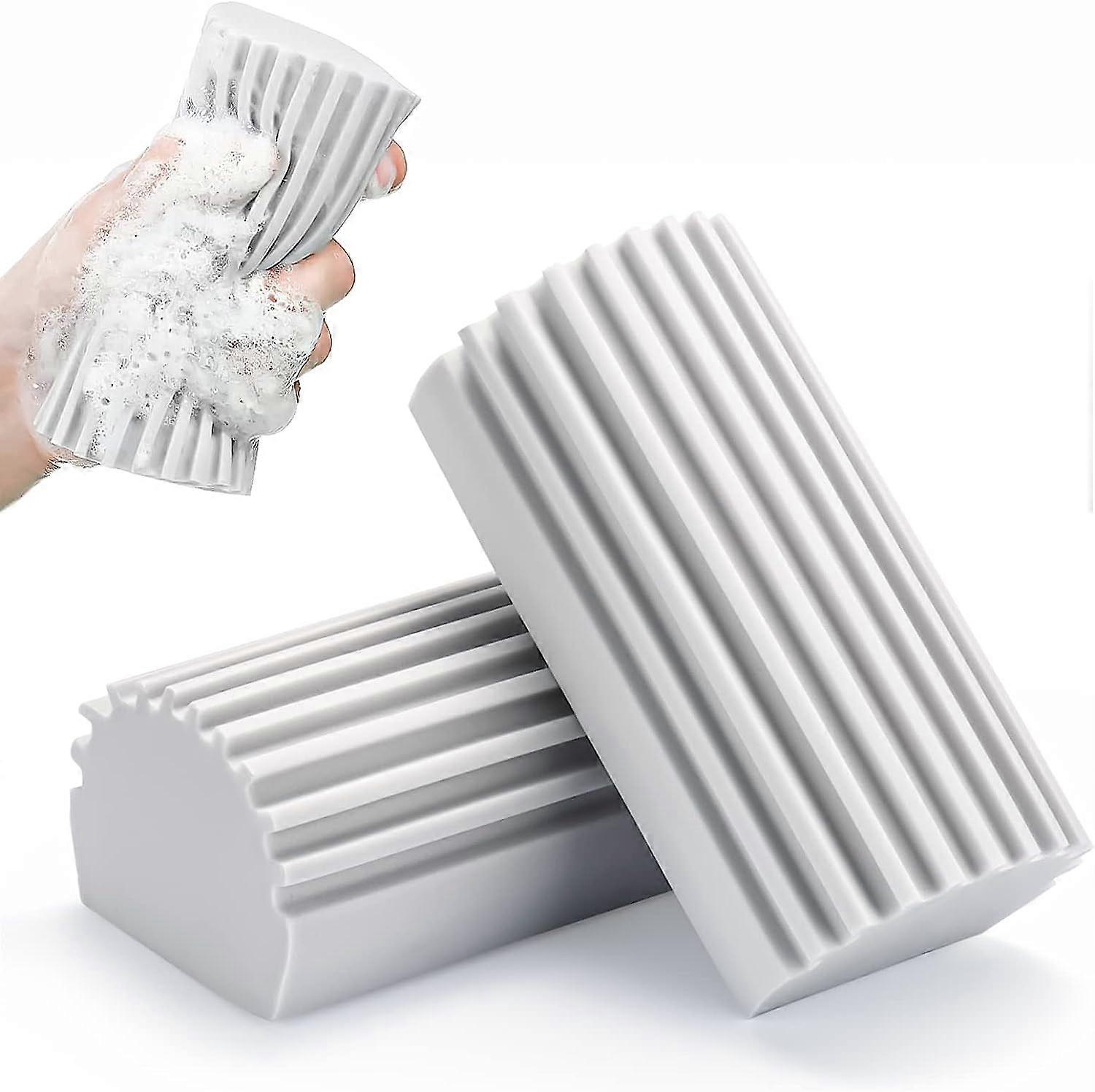 2-Pack Damp Clean Duster Sponge, Magic Cleaning Sponge Baseboard Cleaner Duster Sponge Tool, Dusters for Cleaning Baseboards,2024 Ping