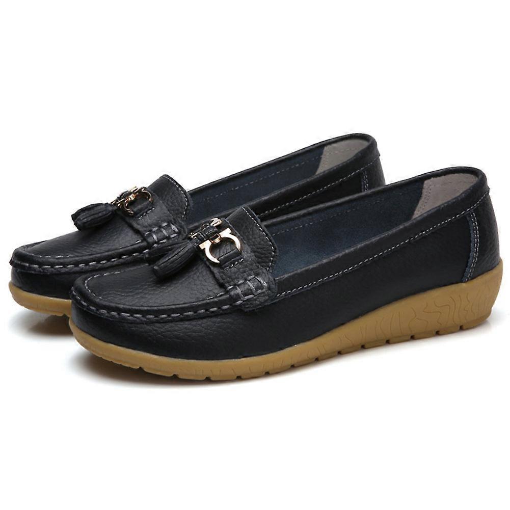 Cuir véritable pour femmes Mocassins plats confortables faits à la main Chaussures décontractées
