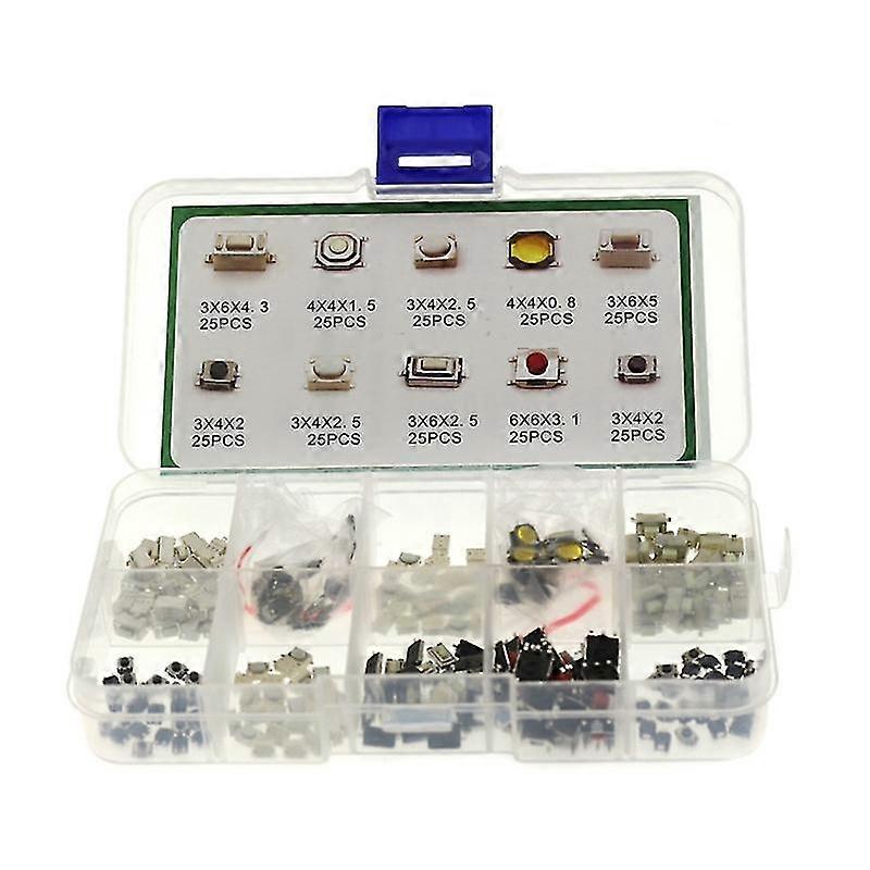 10 Values Tactile Push Button Switch Smd Dip Micro Momentary Tact Switches Box