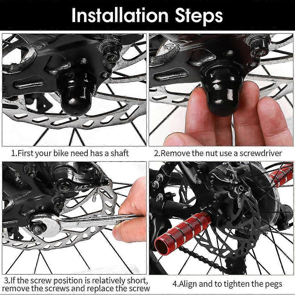 Repose-pieds (pegs) En Alliage D'aluminium Pour Vélo - Pour Essieu Avant/arrière Fileté (9mm) - Charge Max 100kg - Lot De 2, Bleu