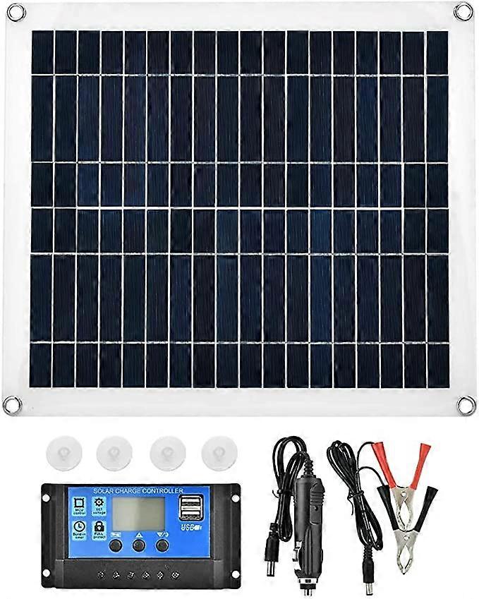 Solar Panel,15W Flexible Polycrystalline Solar Panel Controller Battery Charger High Efficiency with Power-Off Memory Function and 3-Stage PWM Charge