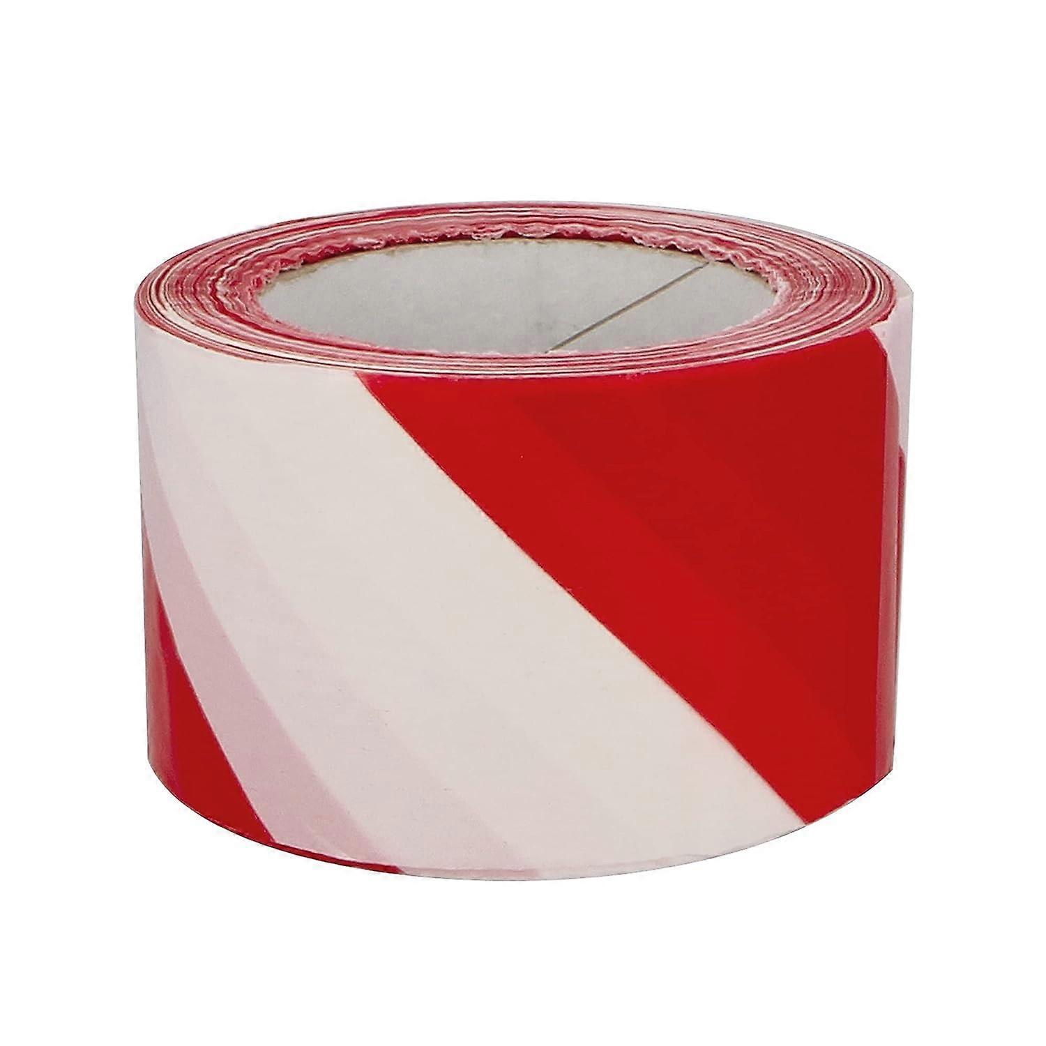 Red and White Area Marking Tape - 48mm x 20m, Warning Marking Tape for Delimiting Spaces and Warnings