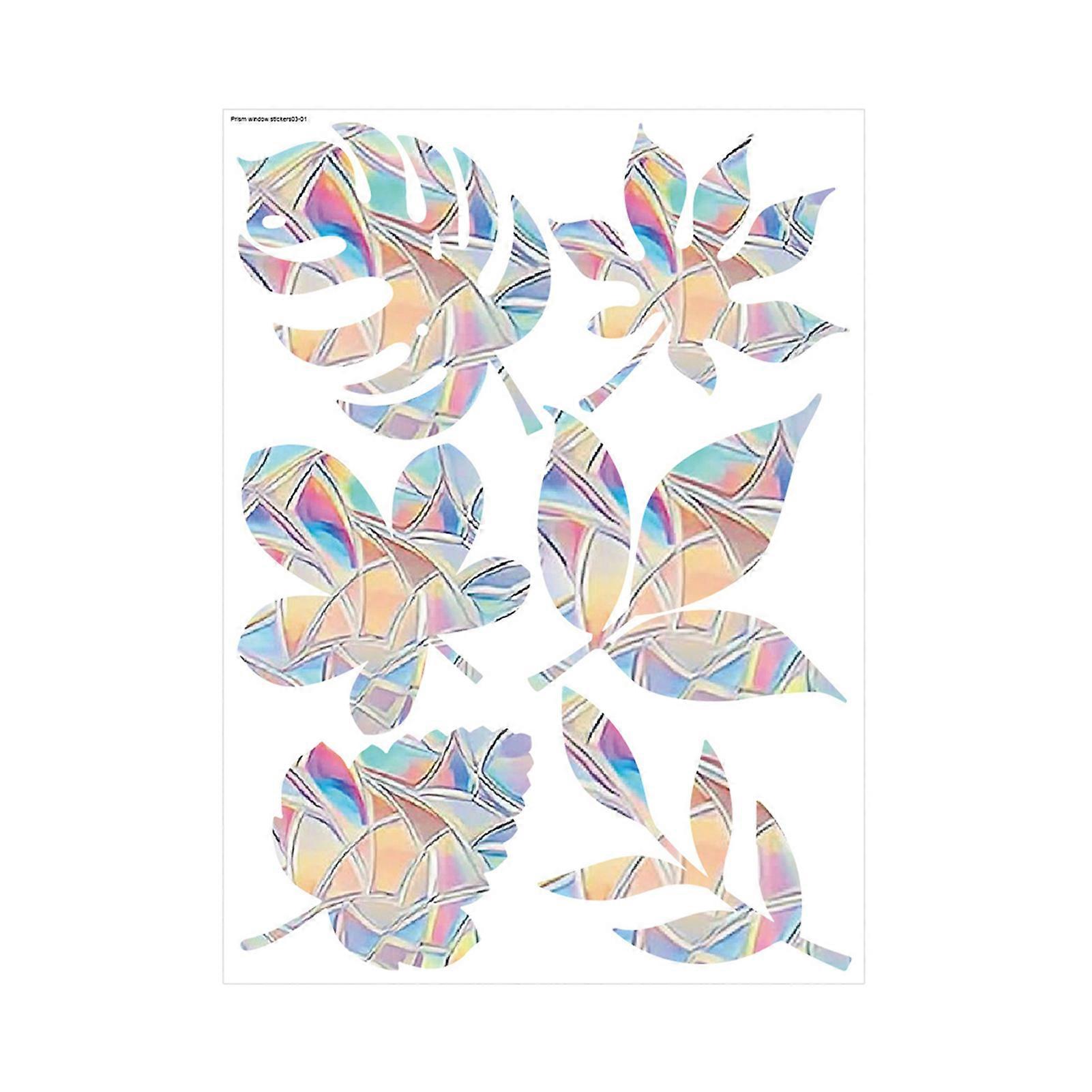 Christmas Window Sticker Protects Birds Prevent Collisions Colorful Reflective Static Adhesion Elk Snowflake Pattern Rainbow Prism Home Decor Decals
