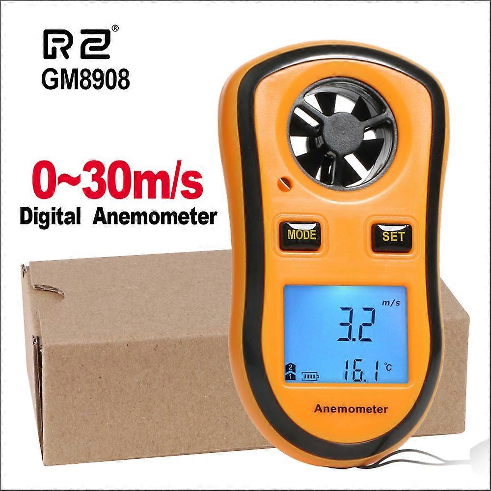 Windgeschwindigkeitsmesser Digitales Anemometer 0-30m/s Tragbares Windgeschwindigkeitsmessgerät Luftgeschwindigkeits-Temperaturmessgerät Tester