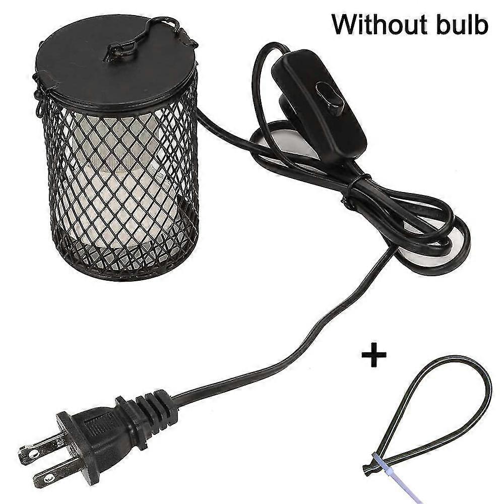 Reptile Heat Lamp With Guard,pet Heating Lamp Shade Basking Heater Lamp For Turtle , Snakes, Lizards, Frogs, Chicks With Power Switch&anti-biting Hang