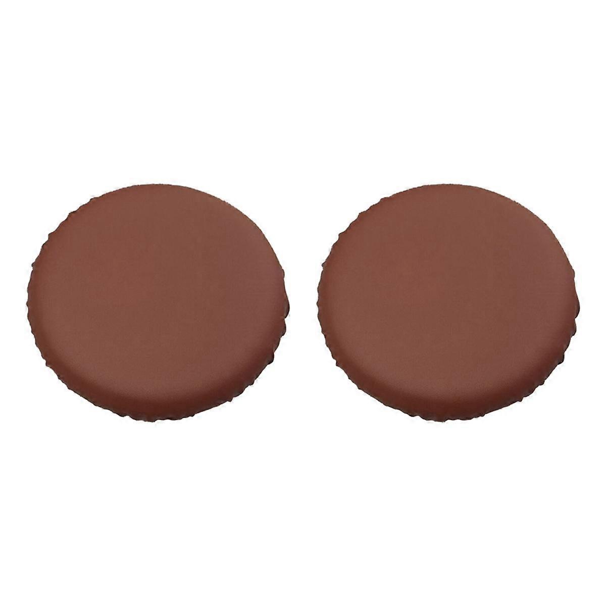 2PCS Round Bar Stool Cushion for 34-35cm Waterproof Bar Stool Covers Brown