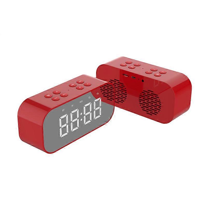EVAGO Portable Wireless Bluetooth Speaker Column Subwoofer Music Sound Box LED Time Snooze Alarm Clock for PC Laptop Phone