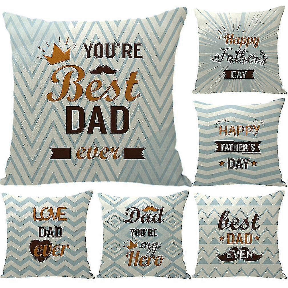 6pcs Geometric Letters Cushion Cover Linen Pillow Case For Office 45x45cm