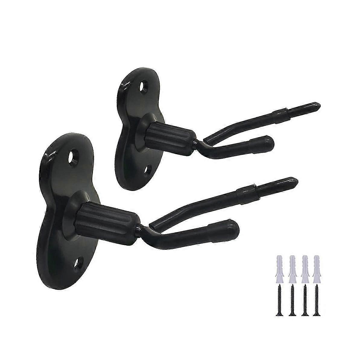 2pcs Wandmontierter Geigenständer Display-Ständer Geigenständer Haken Horizontaler oder vertikaler Ständer mit Bogenhaken (Eisensockel)