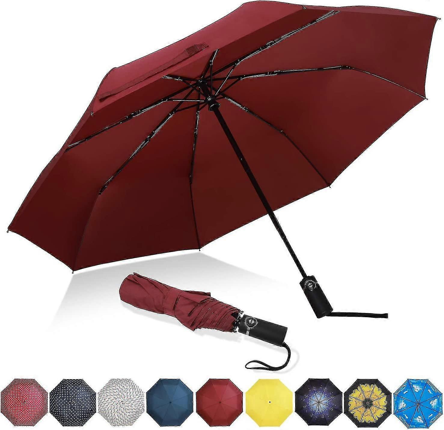 Umbrella Folding Umbrella Compact Folding Umbrella, Windproof, Automatic Open-close, Teflon Coating, Reinforced Roof
