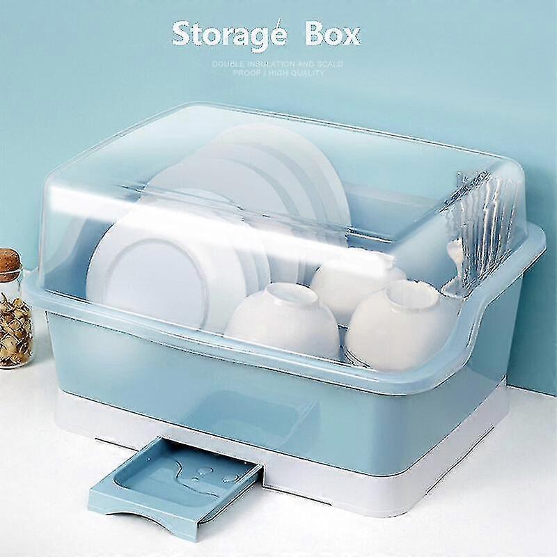 kitchen plastic drain bowl rack with cover plastic  board put dishes tableware storage box drying