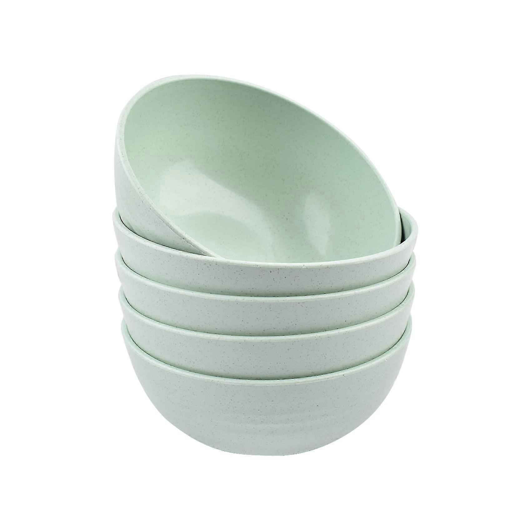 Plastic Bowls Set Of 5 Unbreakable Pasta Bowls Reusable Cereal Bowls 18 Oz Large Bowl For Salad, Pasta, Rice, Noodles, Soup