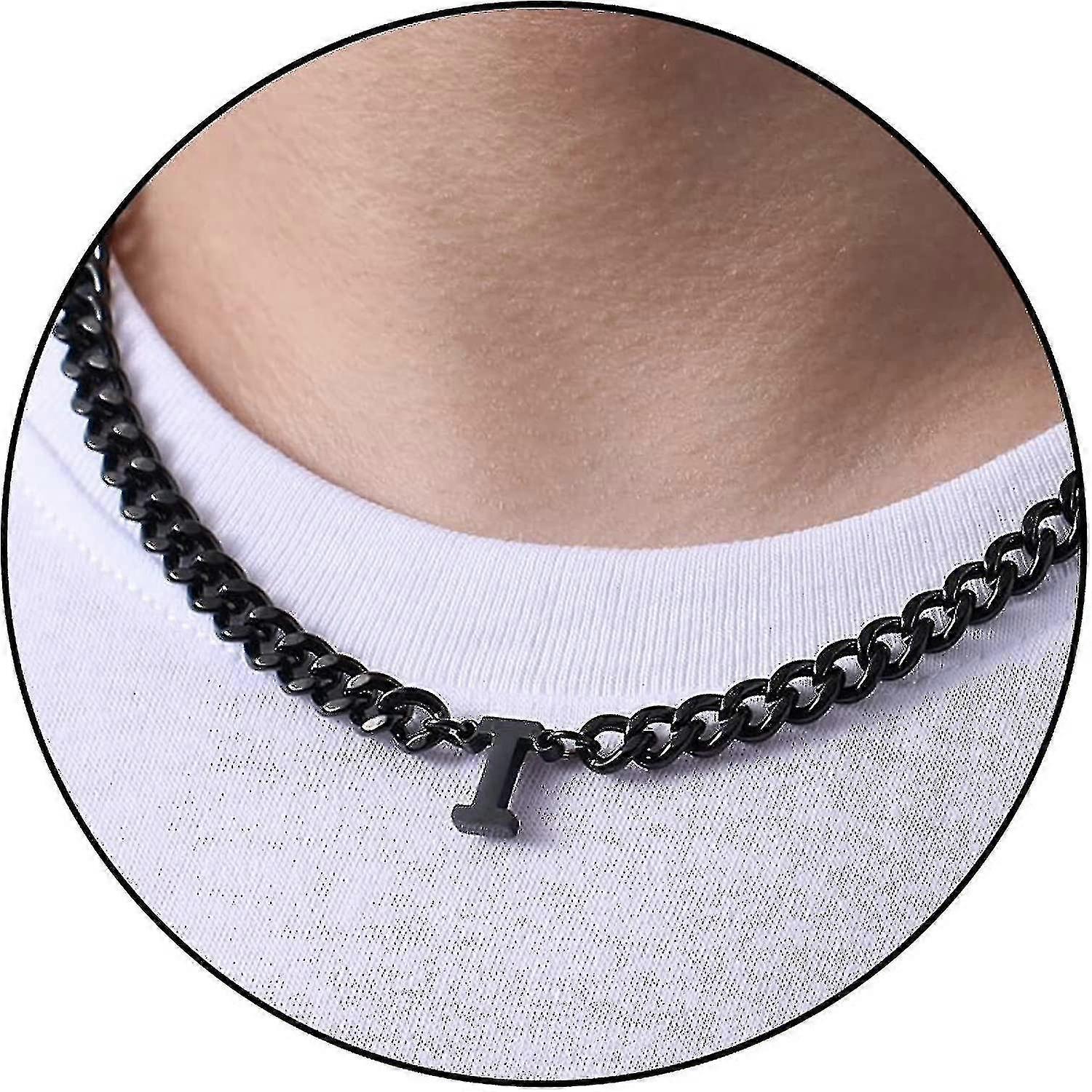 Alkuperäinen A-z Kuuban linkkiketjukaulakoru pojille Miehet Naiset Kirjeriipus Ruostumaton teräs 6,5 mm 18 + 2 tuumaa korulahja