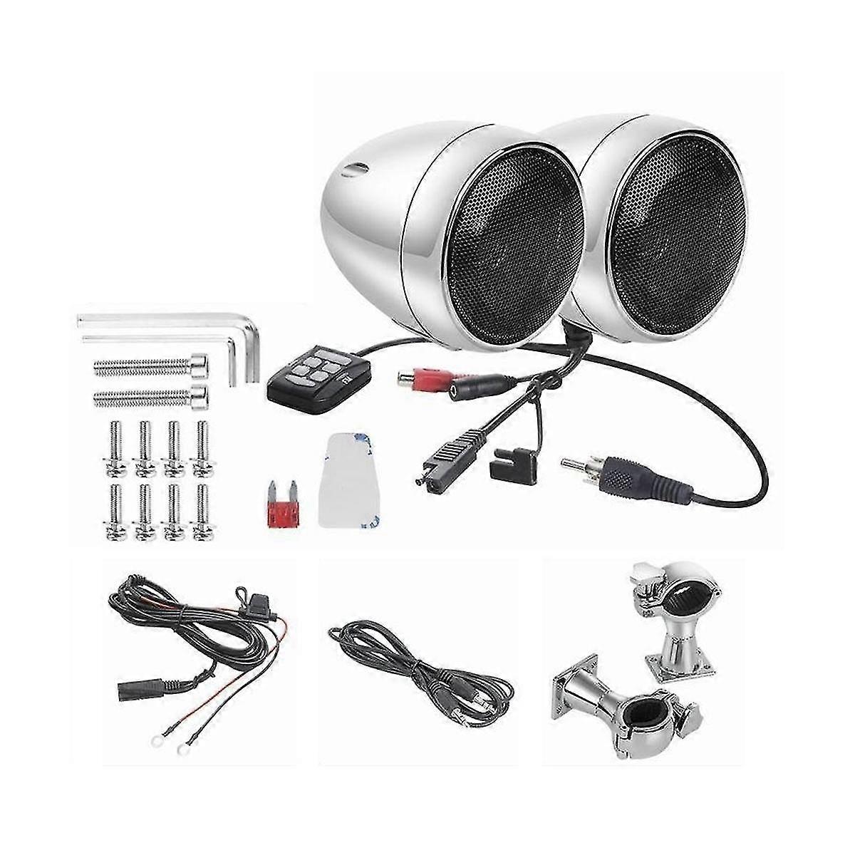 Memphis MXABMC2BT Audio Package – 2 Speakers, Amp, Bluetooth Controller – Waterproof For Motorcycle, ATV, Scooter
