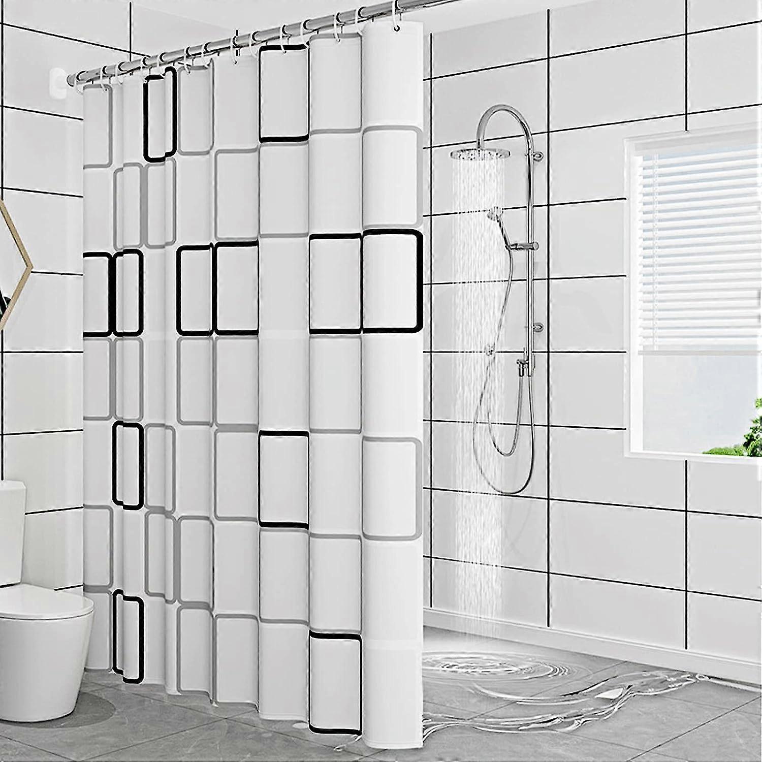 Anti-mold shower curtain 180x200 cm, washable thick PEVA fabric shower ...