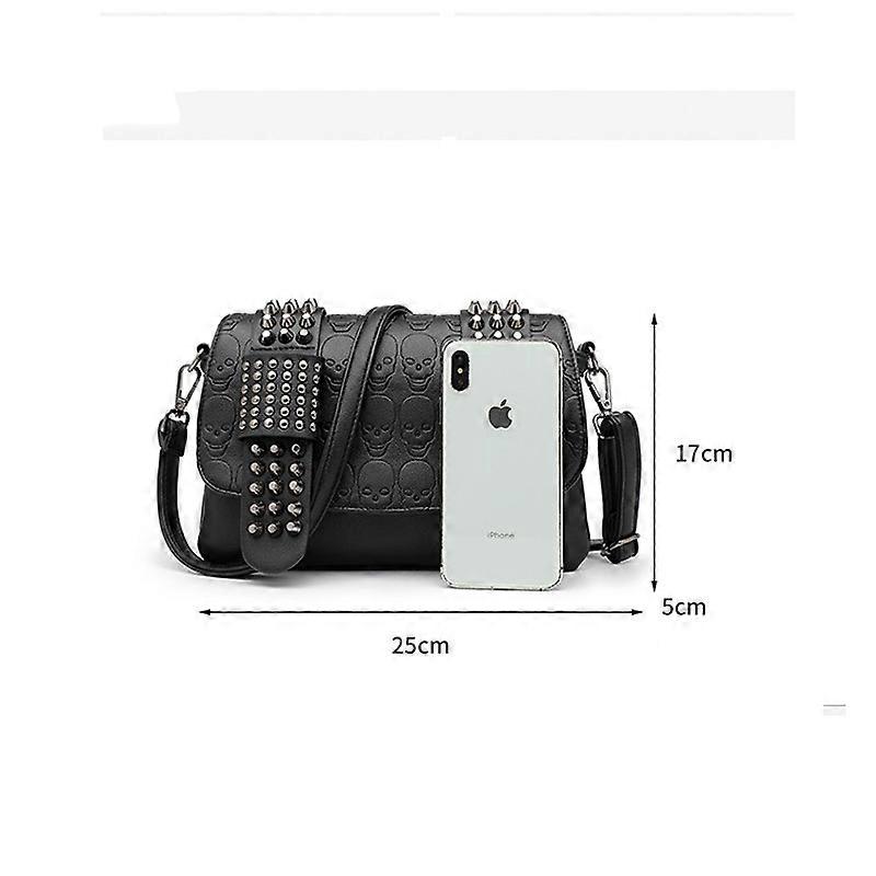 Women's Skull Tote Bag - Faux Leather Shoulder Bag With Rivets & Tassel Punk Style Purse - View #7