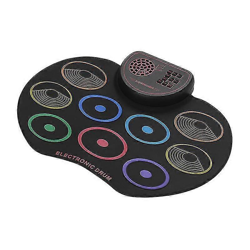 Portable Electronic Drum Set Usb Roll Up Drum Pad Kit 9 Drumpads Built-in Speaker With Sticks And Foot Pedals Digital Percussion Instruments