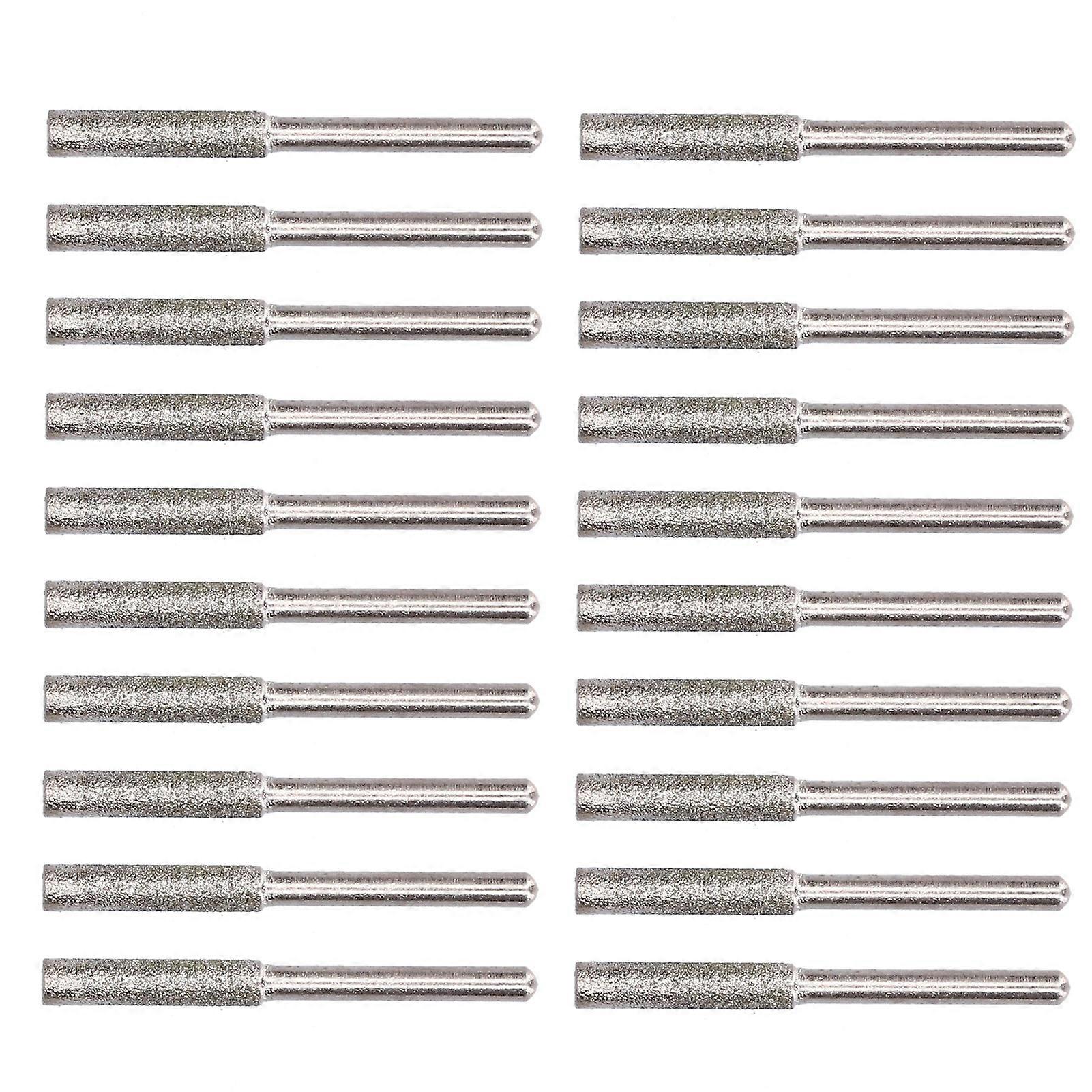 Chainsaw Sharpener Grinding Head - Set of 20 Pieces | 4mm Burr Rotating File Sharpening Tool Kit