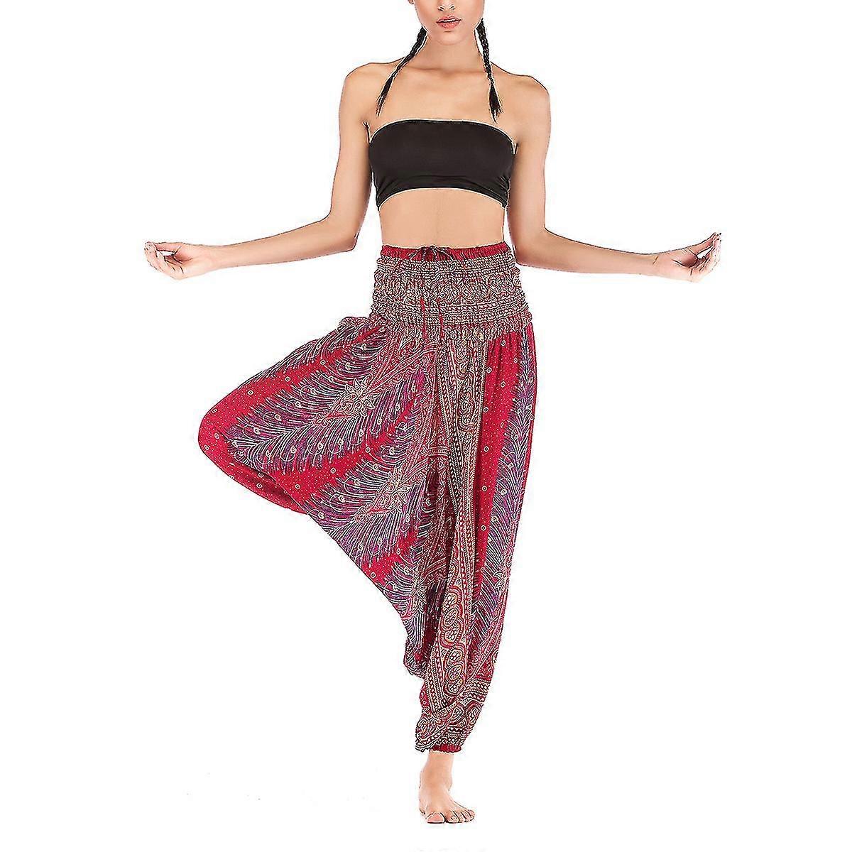 Kvinners Trykte Haremsbukser Casual Hippie Boho Bukser