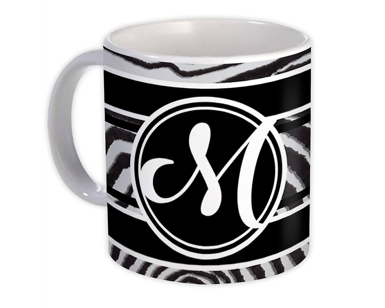 Geschenk mok: Monogram Letter M Zebra