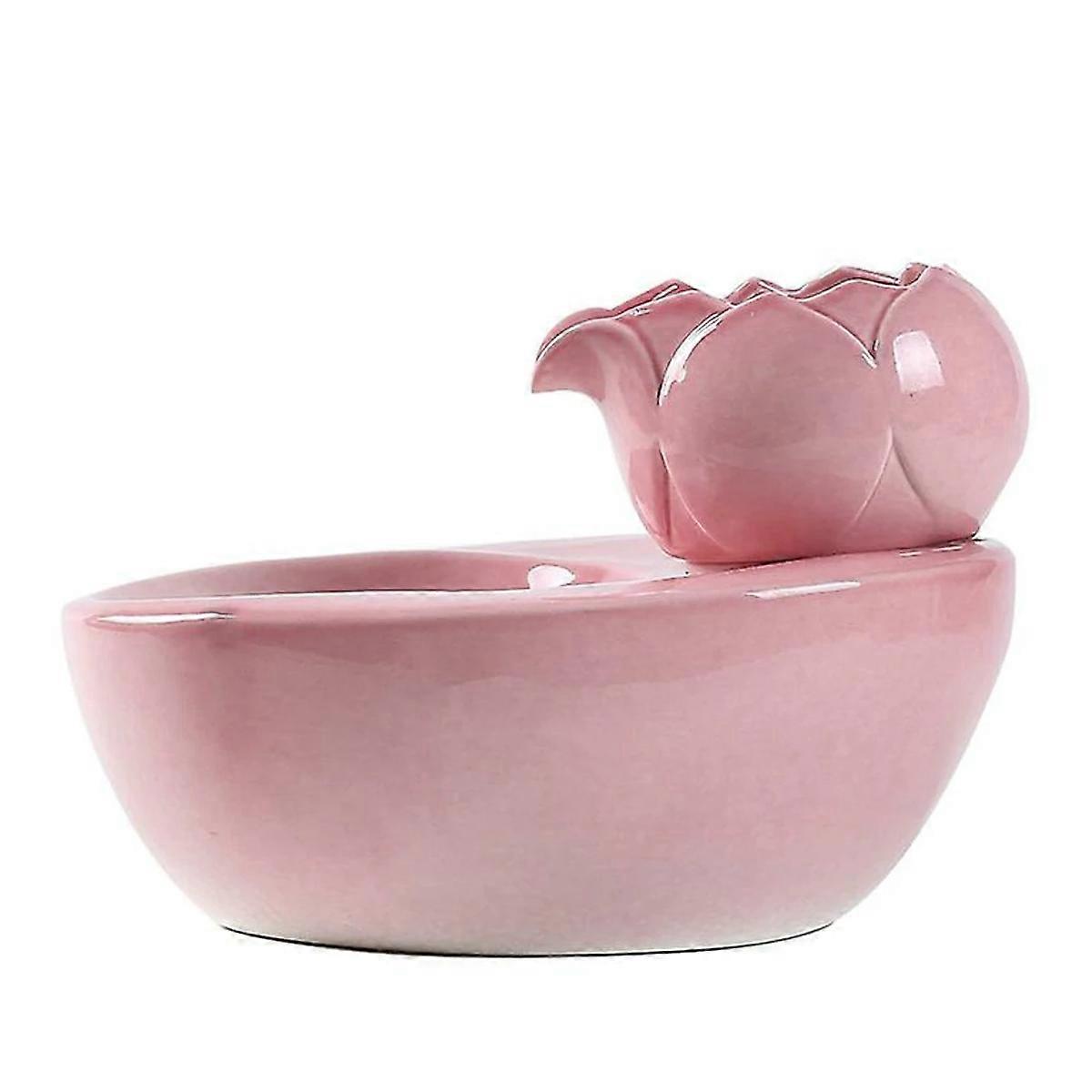 Lotus katt vattenfontän keramisk, 1,5L husdjursfontän hundvattendispenser, inomhus automatisk dricksvattenbehållare, katt dricksfontäner för katter, s