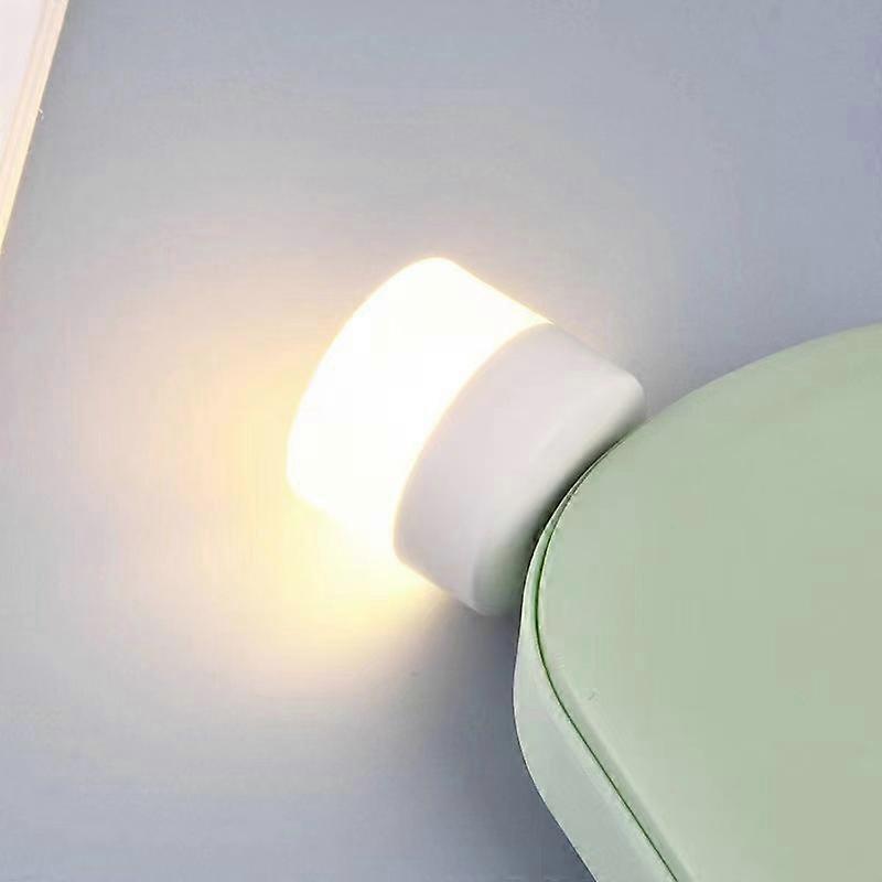 10pcs Mini USB Night Light Warm White Eye Protection Book Reading Light USB Plug Computer Mobile Power Charging LED Night Lamp
