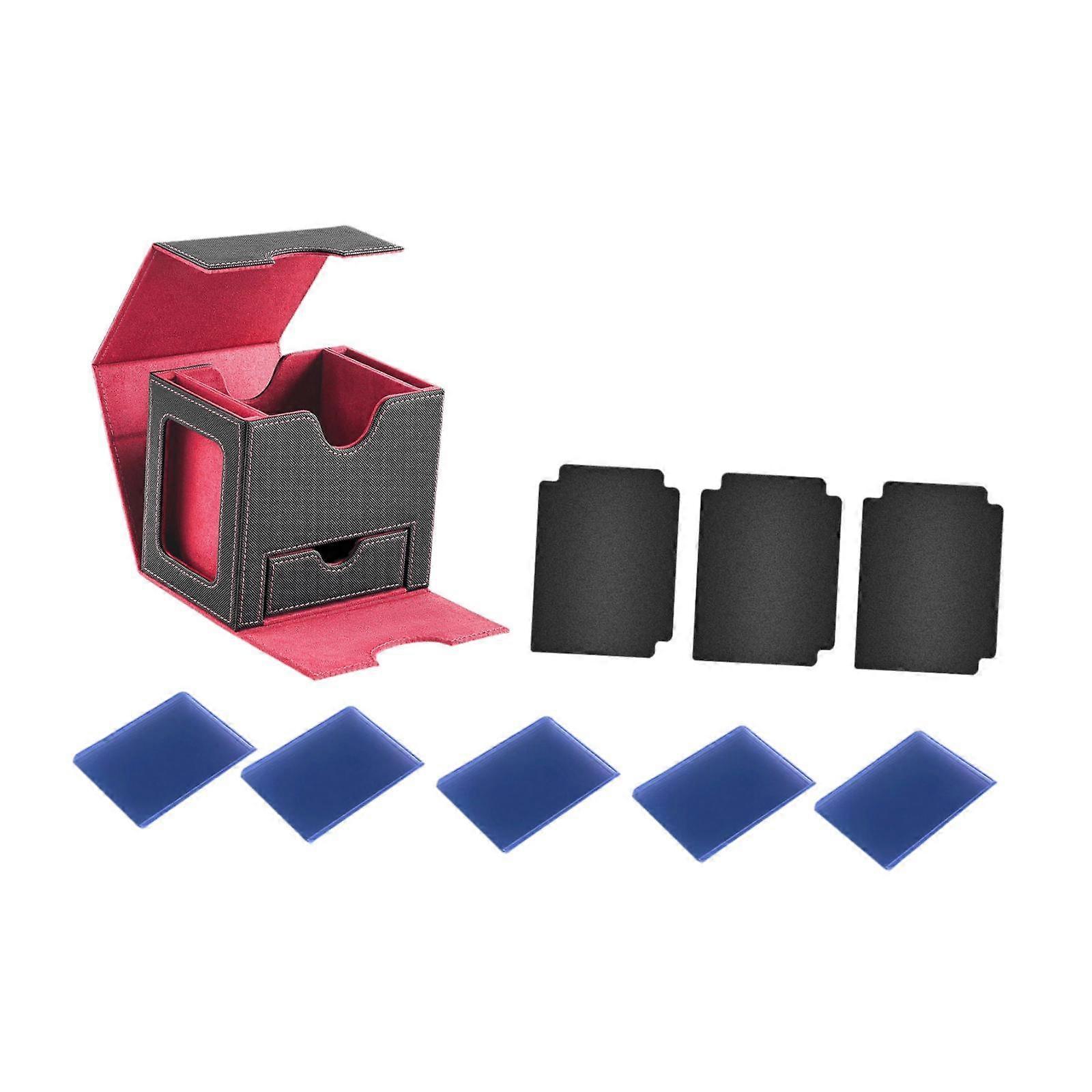 Card Deck Box Card Storage Case for Album Baseball Card Organization red
