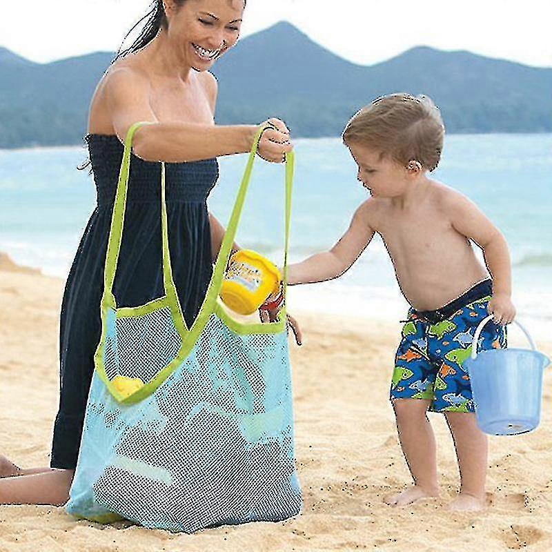 طوي الشاطئ شبكة تخزين حقيبة الكتف لعب الأطفال الملابس حقيبة كبيرة