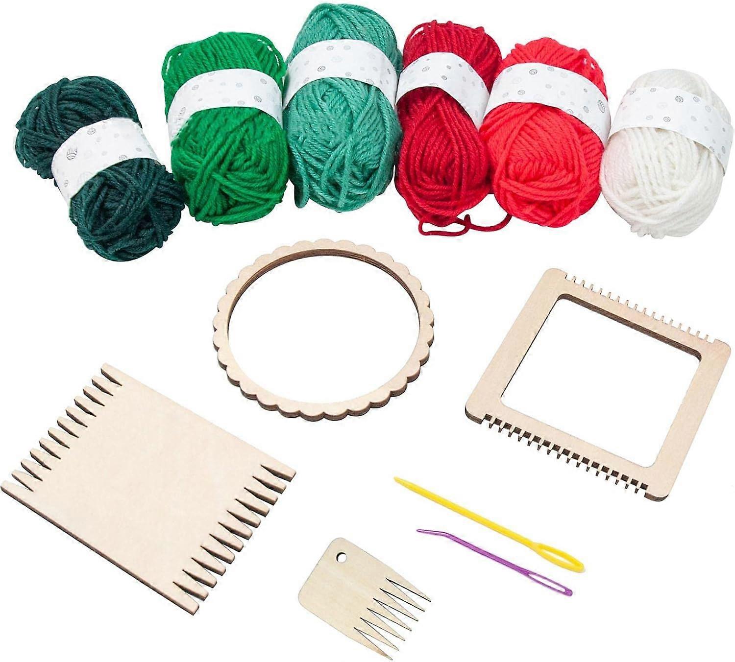 Christmas Tree Weaving Pendant,Knitted Crafts DIY Wooden Weaving Kit, Knitted Wooden Weaving Frame For DIY Art And Household Mending