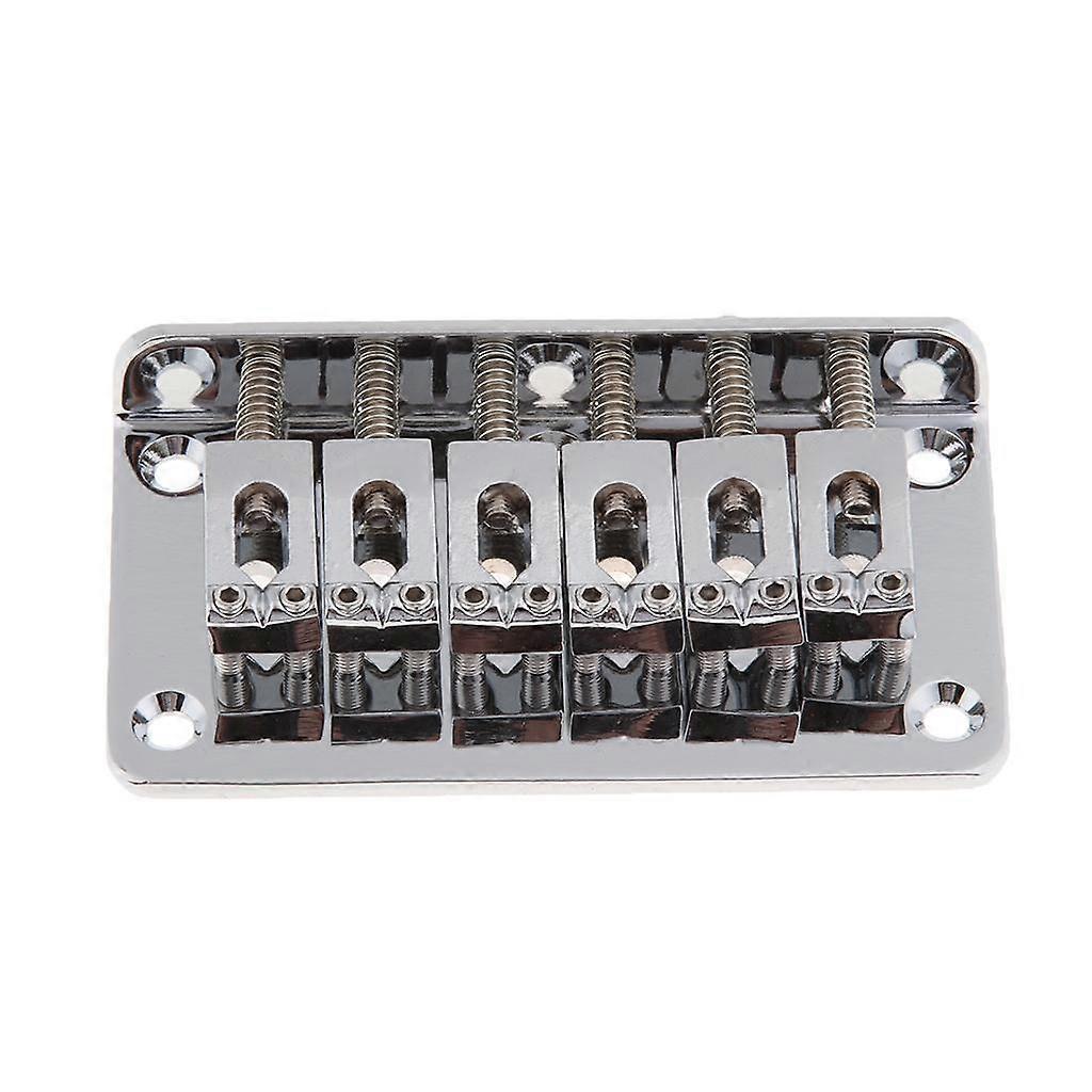 A Set 6 String Fixed Bridge Tailpiece Set with Nut for Headless Electric Guitar