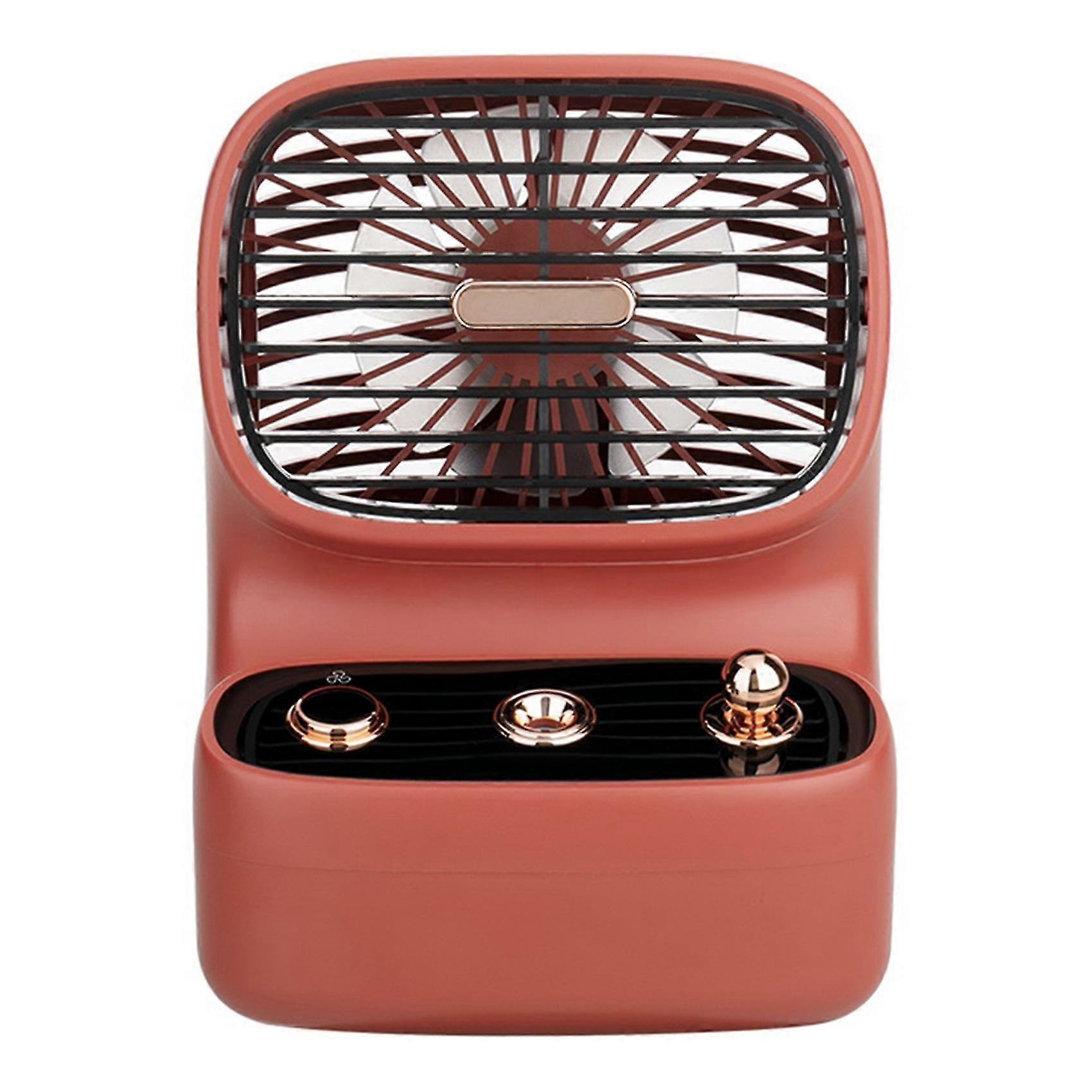 Retro Usb Air Cooling Fan Portable Mini Air Conditioner - Red