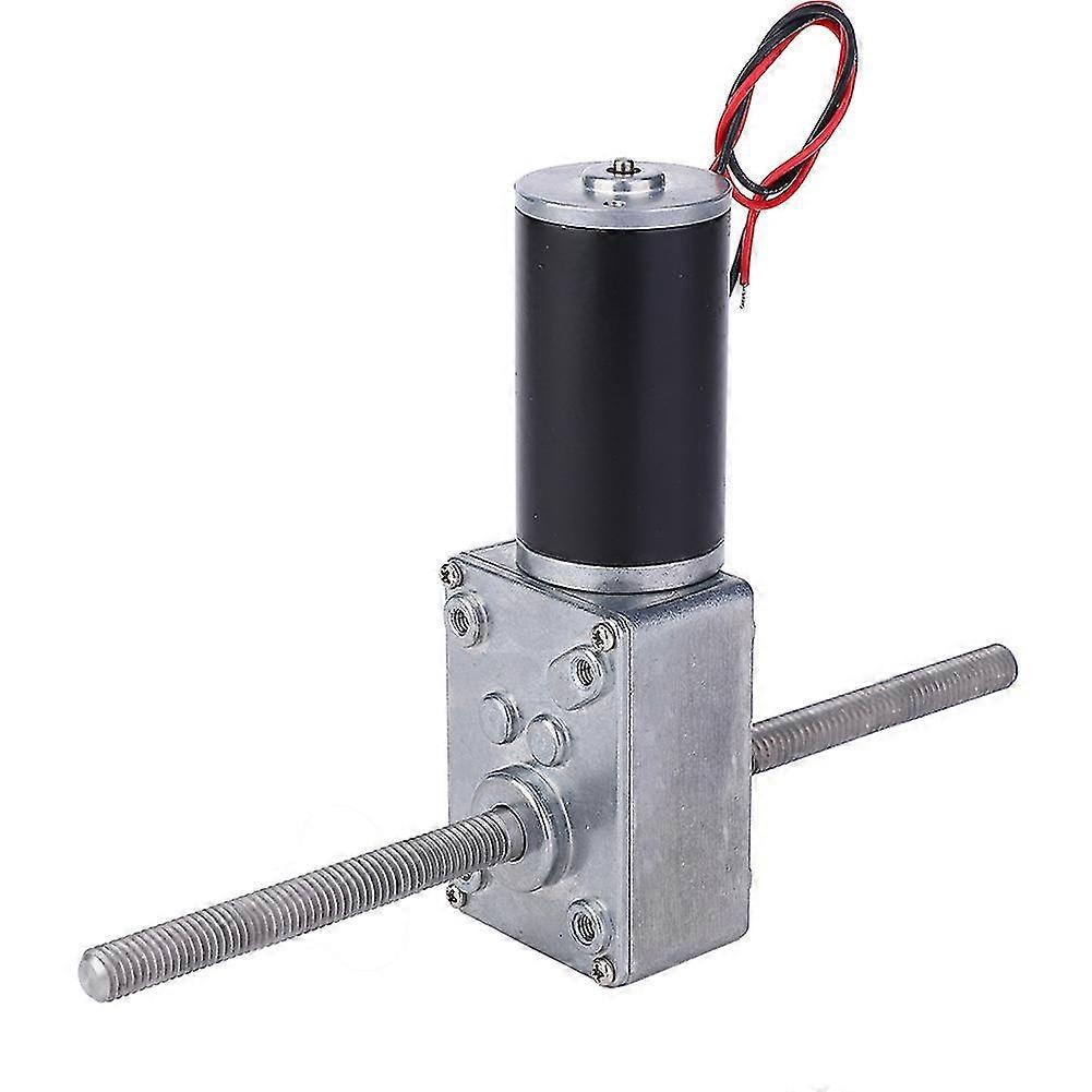 Double Shaft Worm Gear Motor 200 Reduction Ratio M8 Thread with Double Sealed Bearings Single Column Ball Raceway