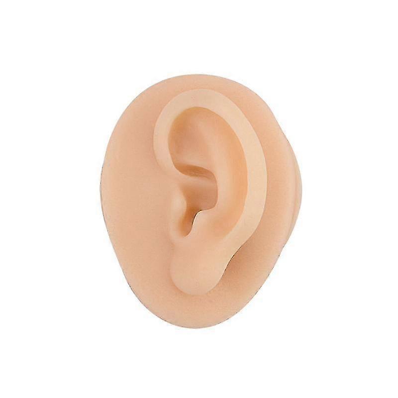 Soft Silicone Ear Model With Acrylic Stand, Flexible Ear Mold For Piercing Practice, Rubber Ear