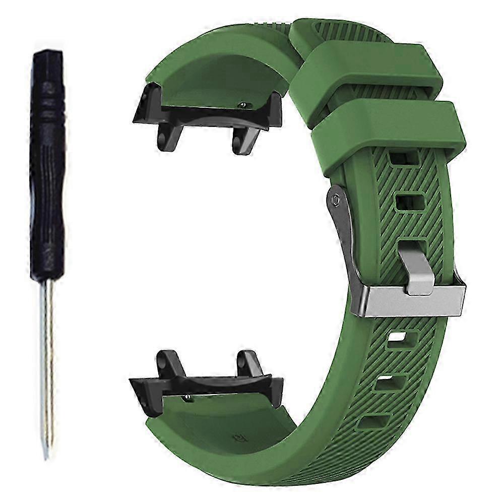 For Huami Amazfit T-Rex 3 Replacement Strap Twill Texture Soft Silicone Watch Band with Connector, Screwdriver