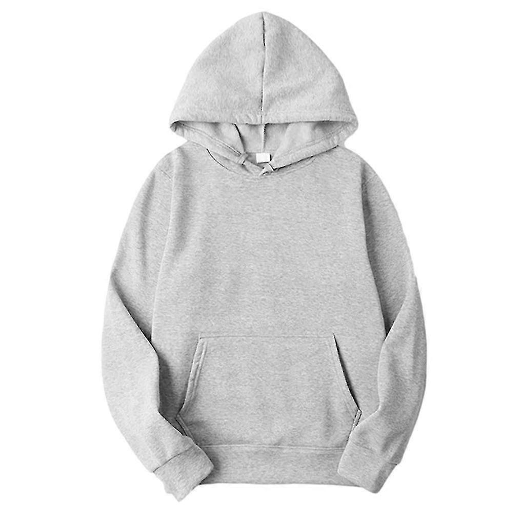 Unisex Womem Men Cotton Solid Color Sweatshirt Drawstring Hoodie