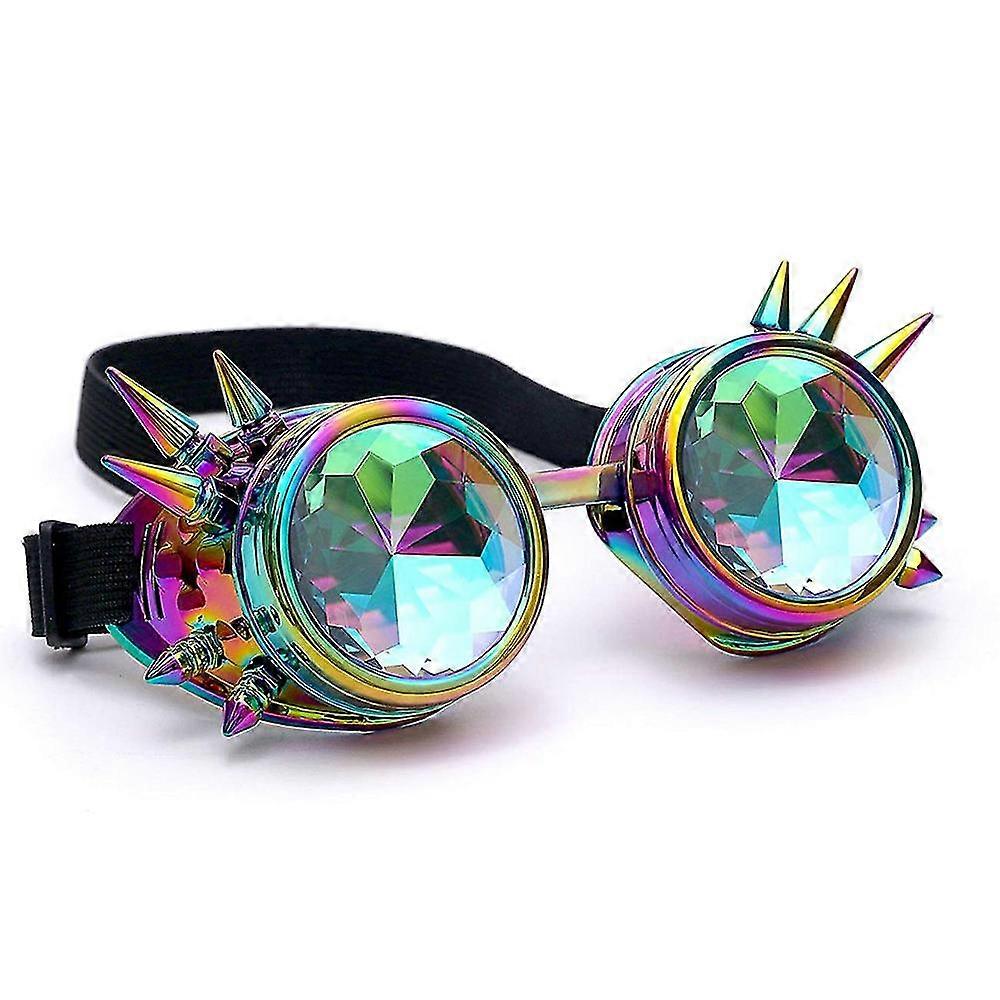 Kaleidoscope Steampunk glasses Rainbow Crystal goggles