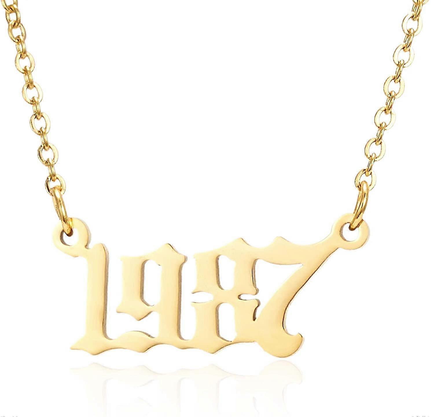 Rok narození Číslo Přívěsek Náhrdelník Nerezová ocel Zlato Číslo Náhrdelník