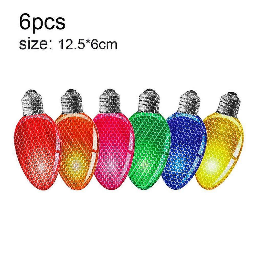 20pcs /6pcs Magnet Reflective Stickers Automotive Christmas Lights Decals Xmas Lights Bulb For Party Home Refrigerator Decal